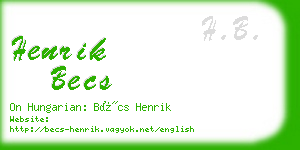 henrik becs business card